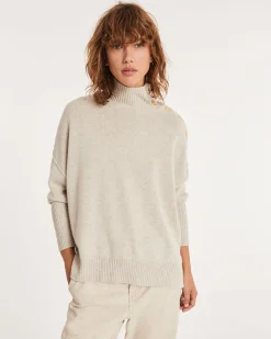 Pull Cachemire Col Roule Boutons Gold