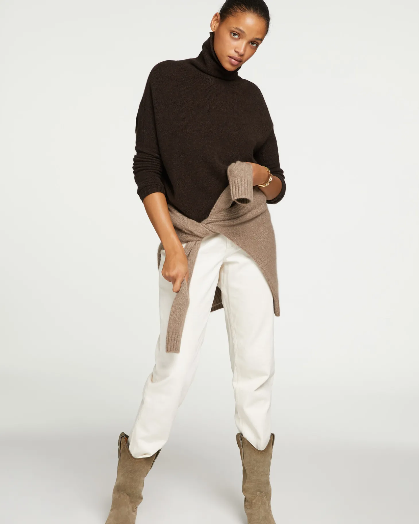 Pull Cachemire Col Roule Oversize