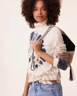 Pull Cachemire Col Roule Tie & Dye, 4 Fils
