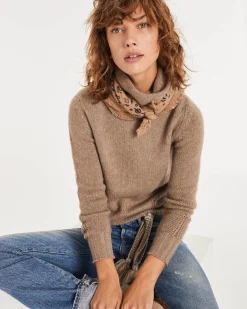 Pull Cachemire Col Roule Double Femme
