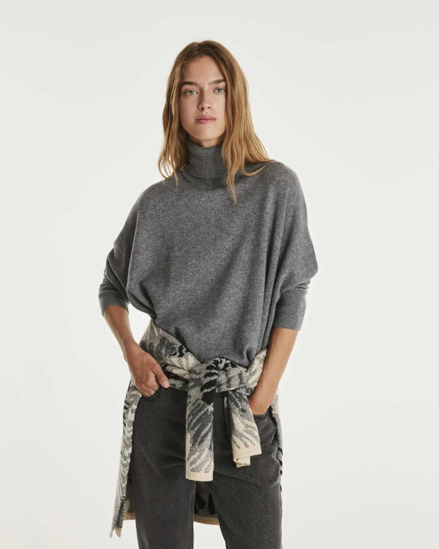 Pull Cachemire Col Roule Oversize