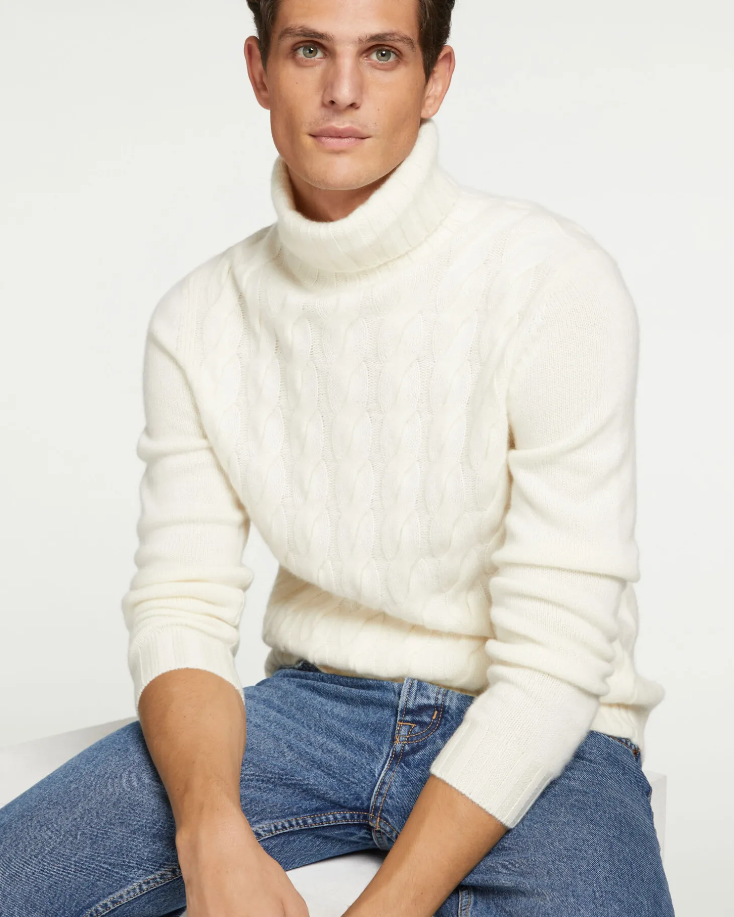 Pull Cachemire Col Roule Torsade