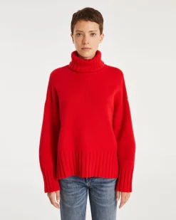 Pull Cachemire Col Roule Oversize Femme