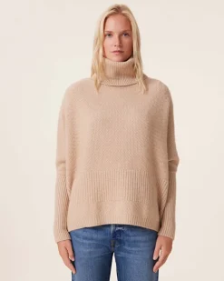 Pull Cachemire Col Roule Oversize Femme, 8 Fils