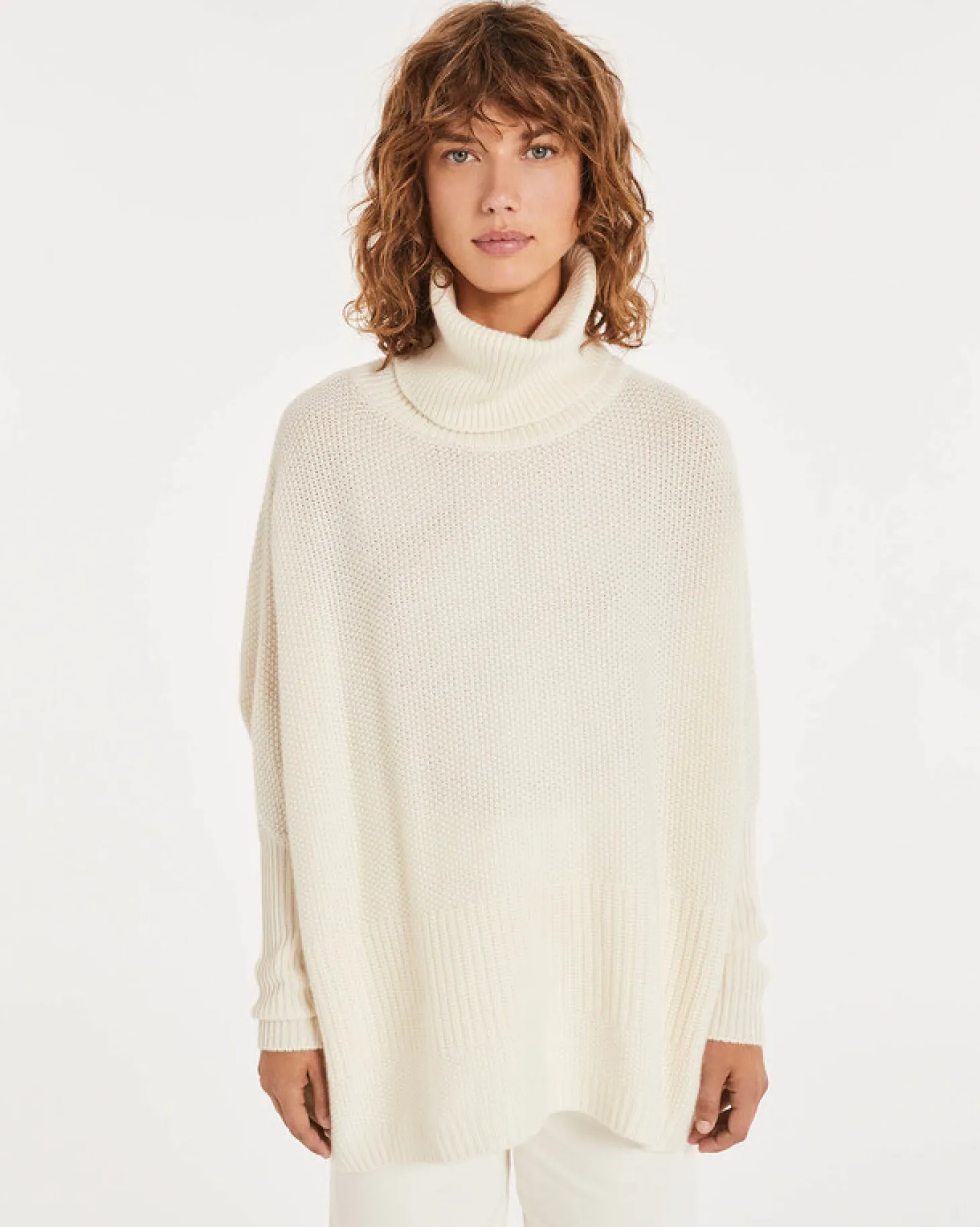 Pull Cachemire Col Roule Oversize Femme