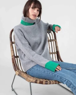Pull Cachemire Col Roule Raglan