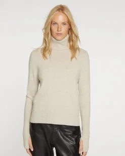 Pull Cachemire Col Roule Manches Mitaine