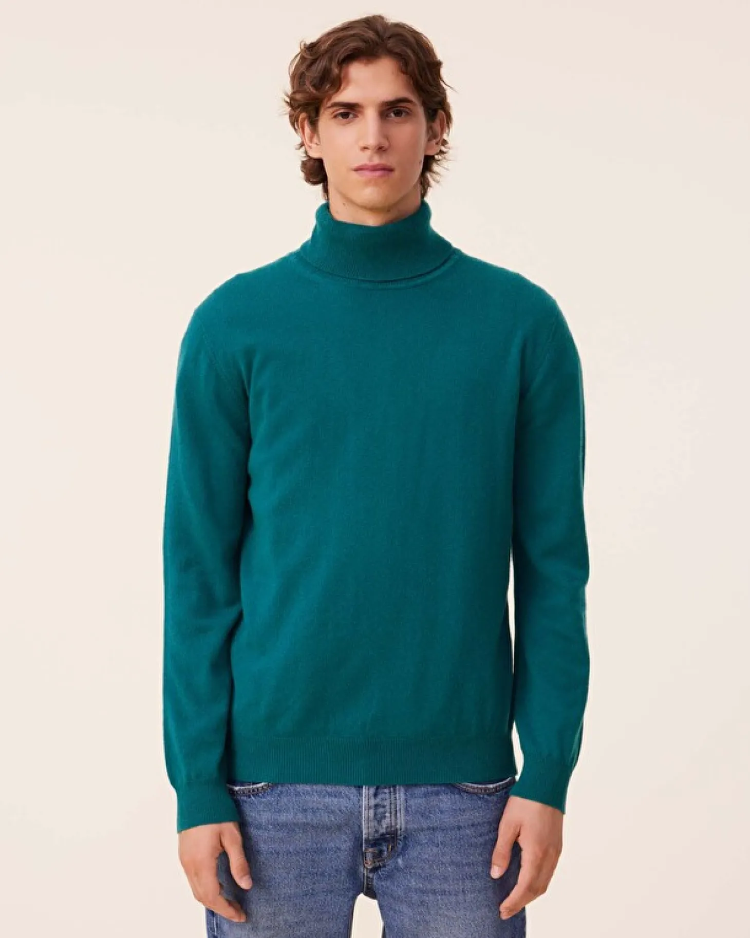 Pull Cachemire Col Roule Homme Basic, 2 Fils