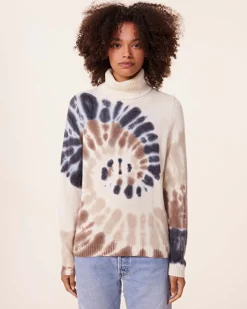 Pull Cachemire Col Roule Tie & Dye, 4 Fils
