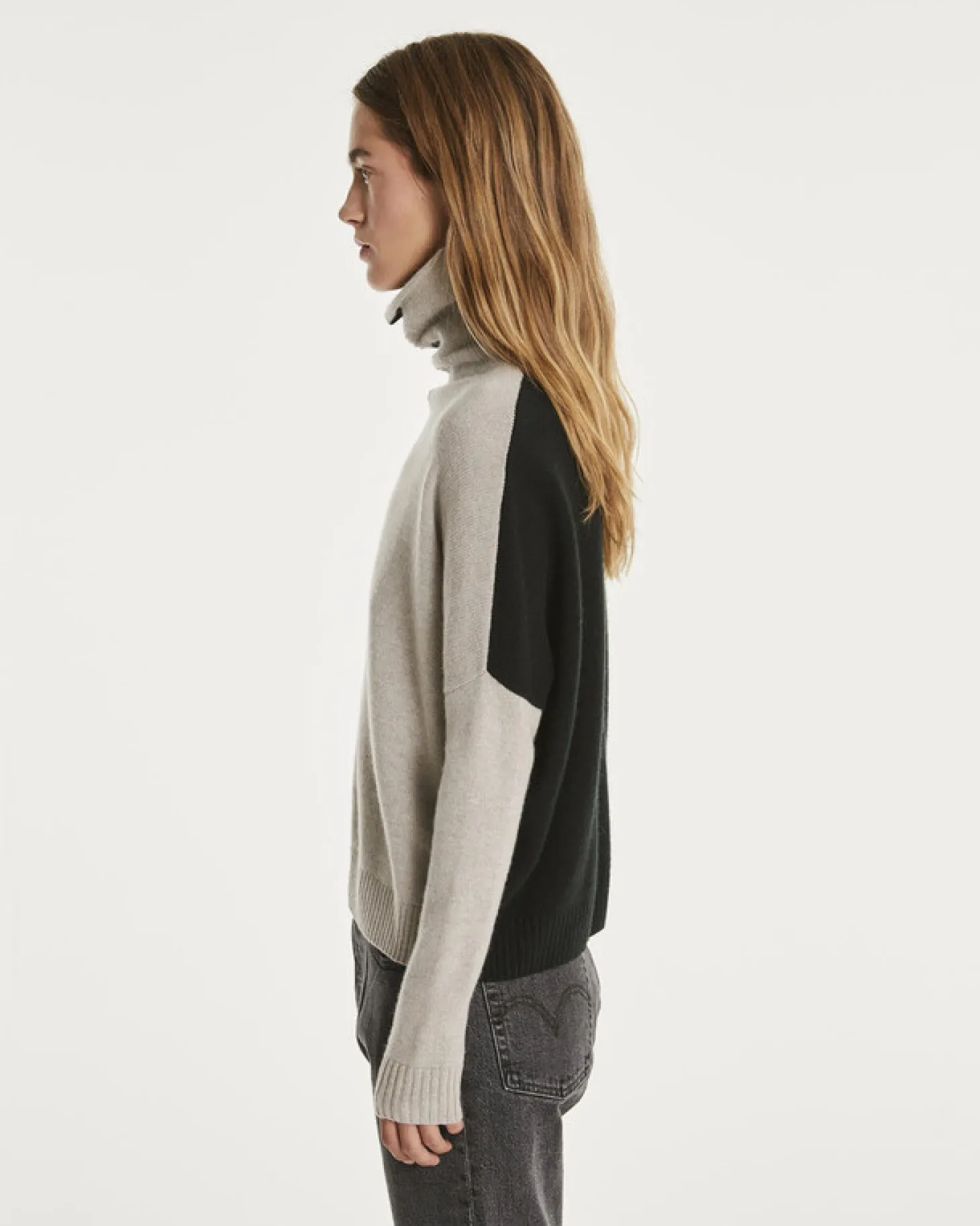 Pull Cachemire Col Roule Oversize Femme