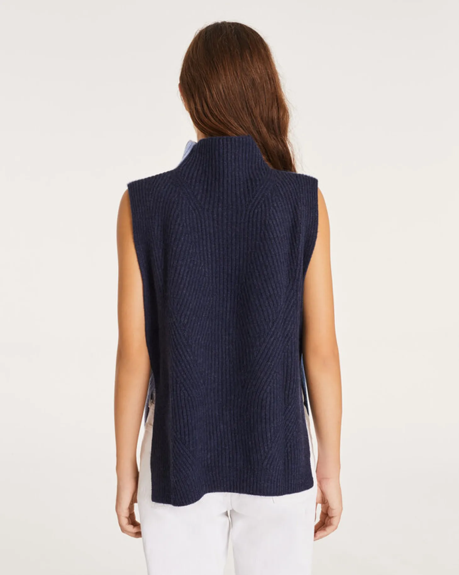 Pull Cachemire Col Roule Sans Manches