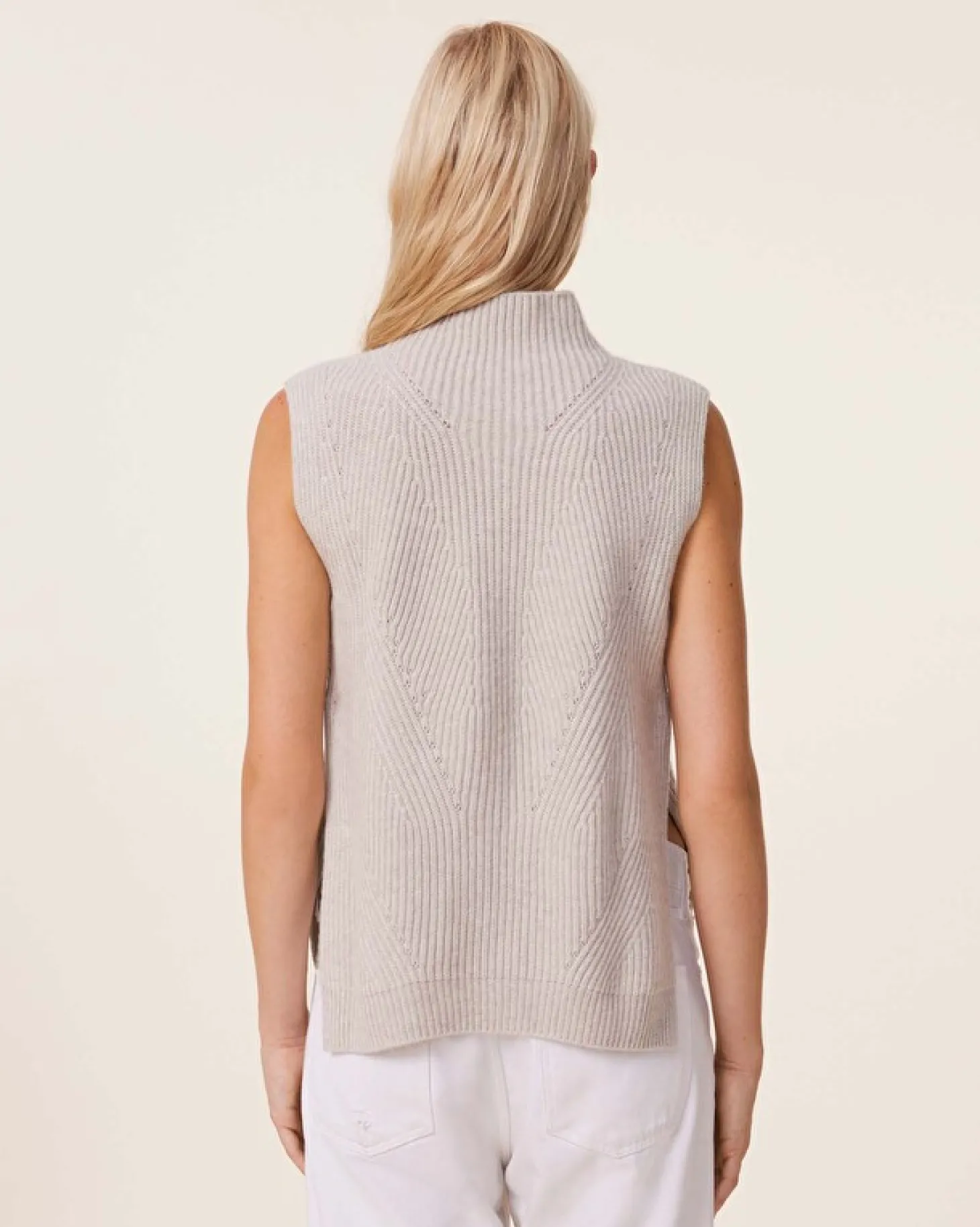 Pull Cachemire Col Roule Sans Manches, 6 Fils
