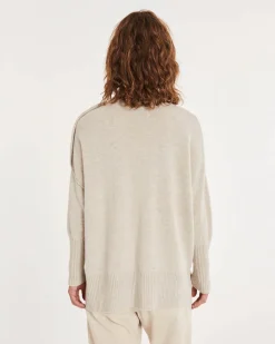 Pull Cachemire Col Roule Boutons Gold