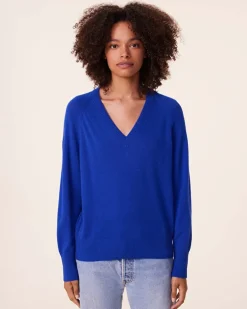 Pull Cachemire Col V, 2 Fils