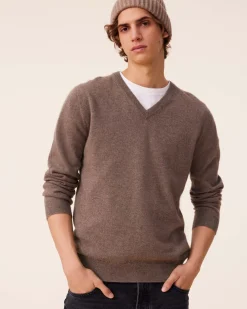 Pull Cachemire Col V Basic , 2 Fils