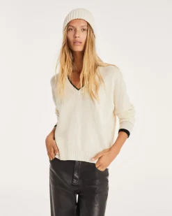 Pull Cachemire Col V Boyfriend Femme
