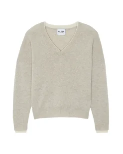Pull Cachemire Col V Boyfriend Femme