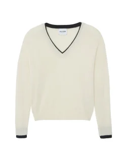 Pull Cachemire Col V Boyfriend Femme
