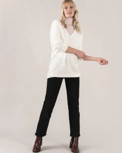 Pull Cachemire Col V Femme Boyfriend