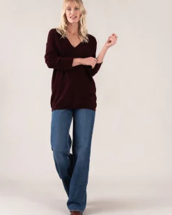 Pull Cachemire Col V Femme Boyfriend