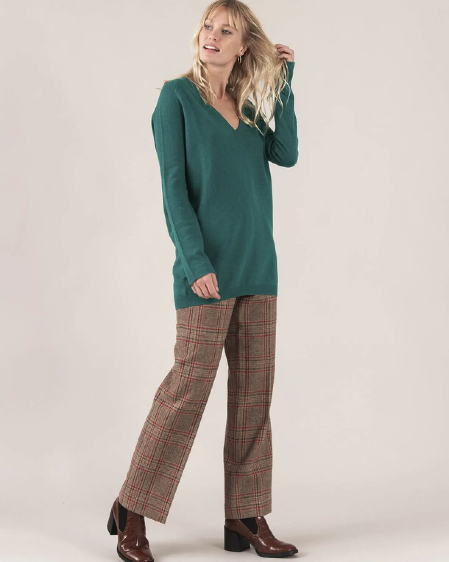 Pull Cachemire Col V Femme Boyfriend