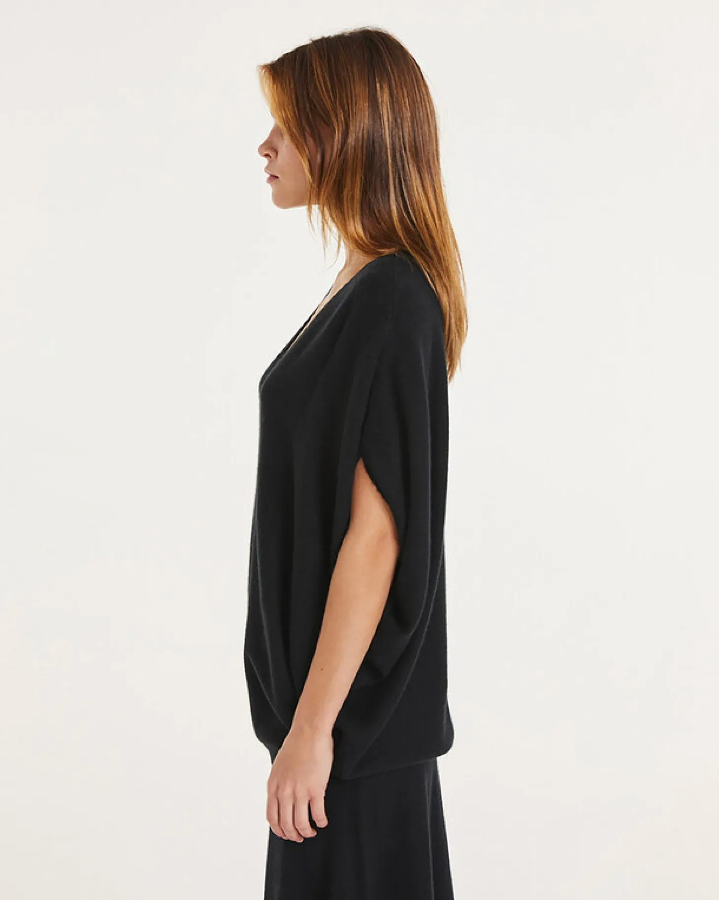Pull Cachemire Col V Femme Sans Manches