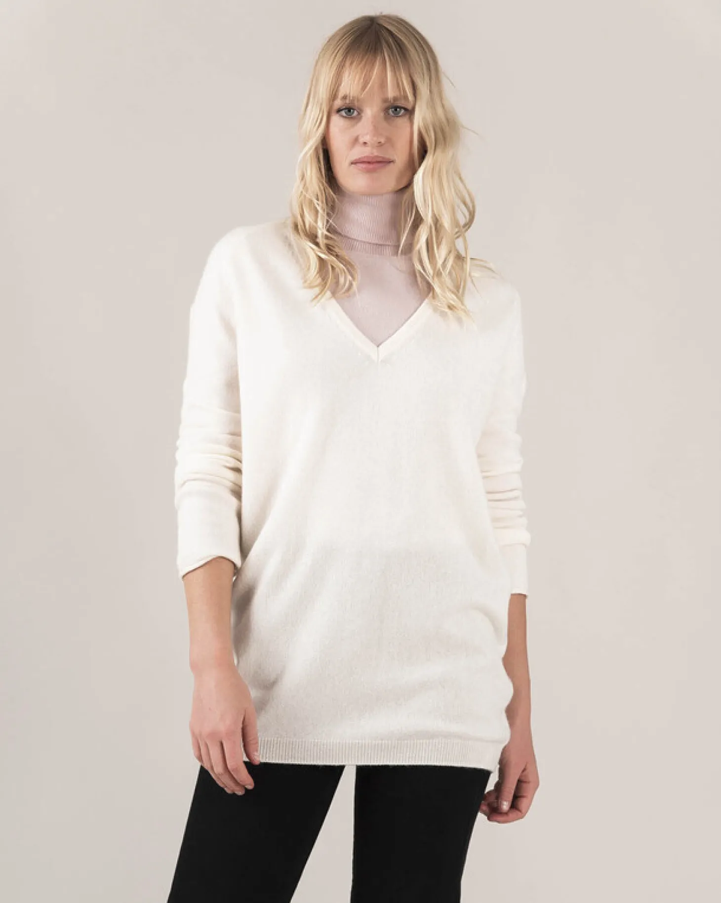 Pull Cachemire Col V Femme Boyfriend