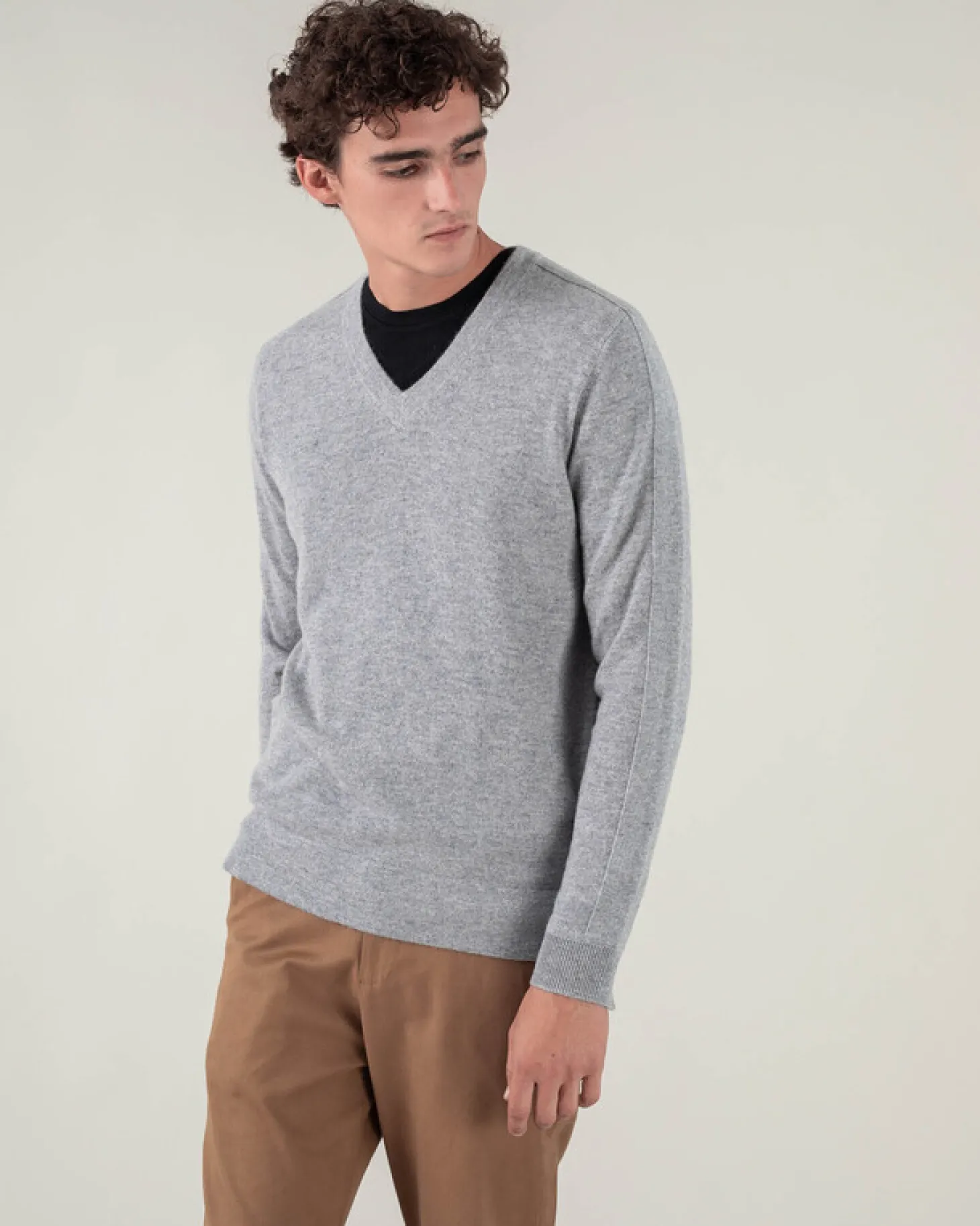 Pull Cachemire Col V Manches Longues