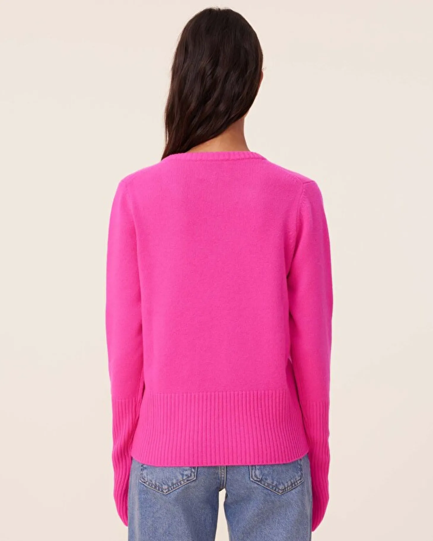 Pull Cachemire Col V Manches Mitaines, 4 Fils