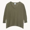 Pull Cachemire Col V Oversize Manche 3/4
