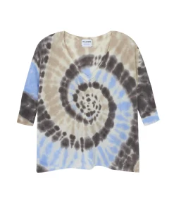 Pull Cachemire Col V Oversize Tie & Dye, 2 Fils