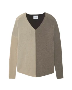 Pull Cachemire Col V Oversize Liquette, 2 Fils
