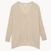 Pull Cachemire Col V Oversize Manche 3/4