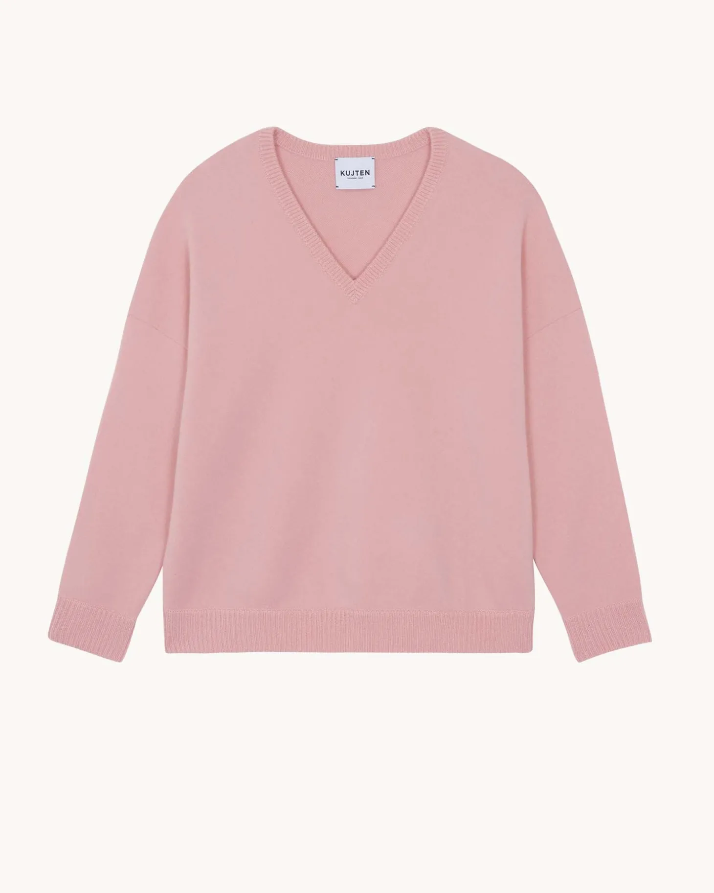 Pull Cachemire Col V Oversize Femme, 4 Fils
