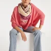 Pull Cachemire Col V Oversize Manche 3/4