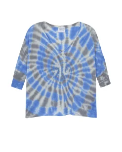 Pull Cachemire Col V Oversize Tie & Dye, 2 Fils