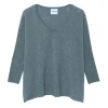 Pull Cachemire Col V Oversize Manche 3/4