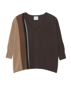 Pull Cachemire Col V Oversize, 2 Fils