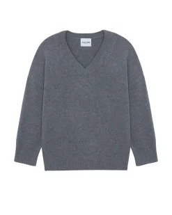 Pull Cachemire Col V Oversize, 4 Fils