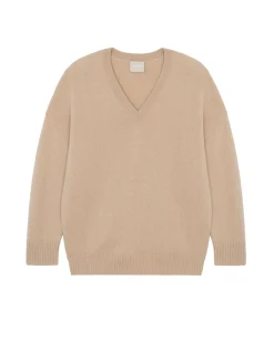 Pull Cachemire Col V Oversize, 4 Fils