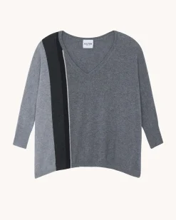 Pull Cachemire Col V Oversize, 2 Fils