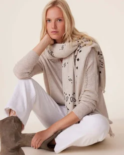 Pull Cachemire Col V Oversize Liquette, 2 Fils