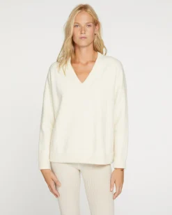 Pull Cachemire Col V Oversize Femme