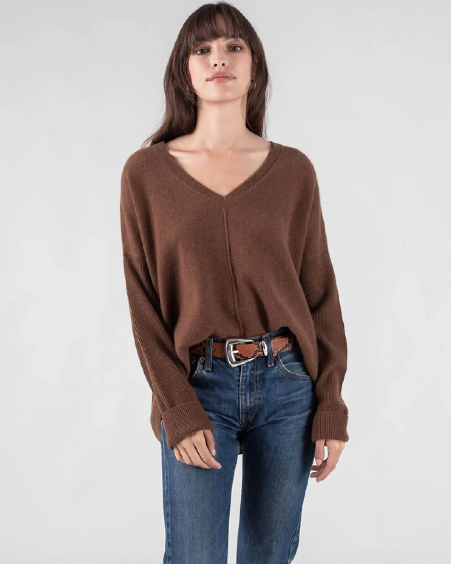 Pull Cachemire Col V Oversize Liquette