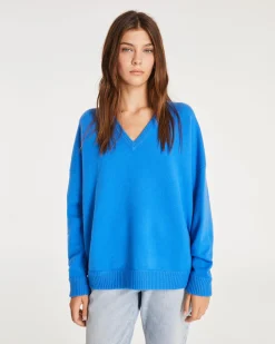 Pull Cachemire Col V Oversize Femme