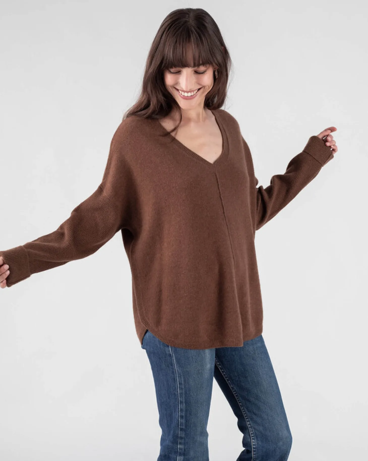 Pull Cachemire Col V Oversize Liquette