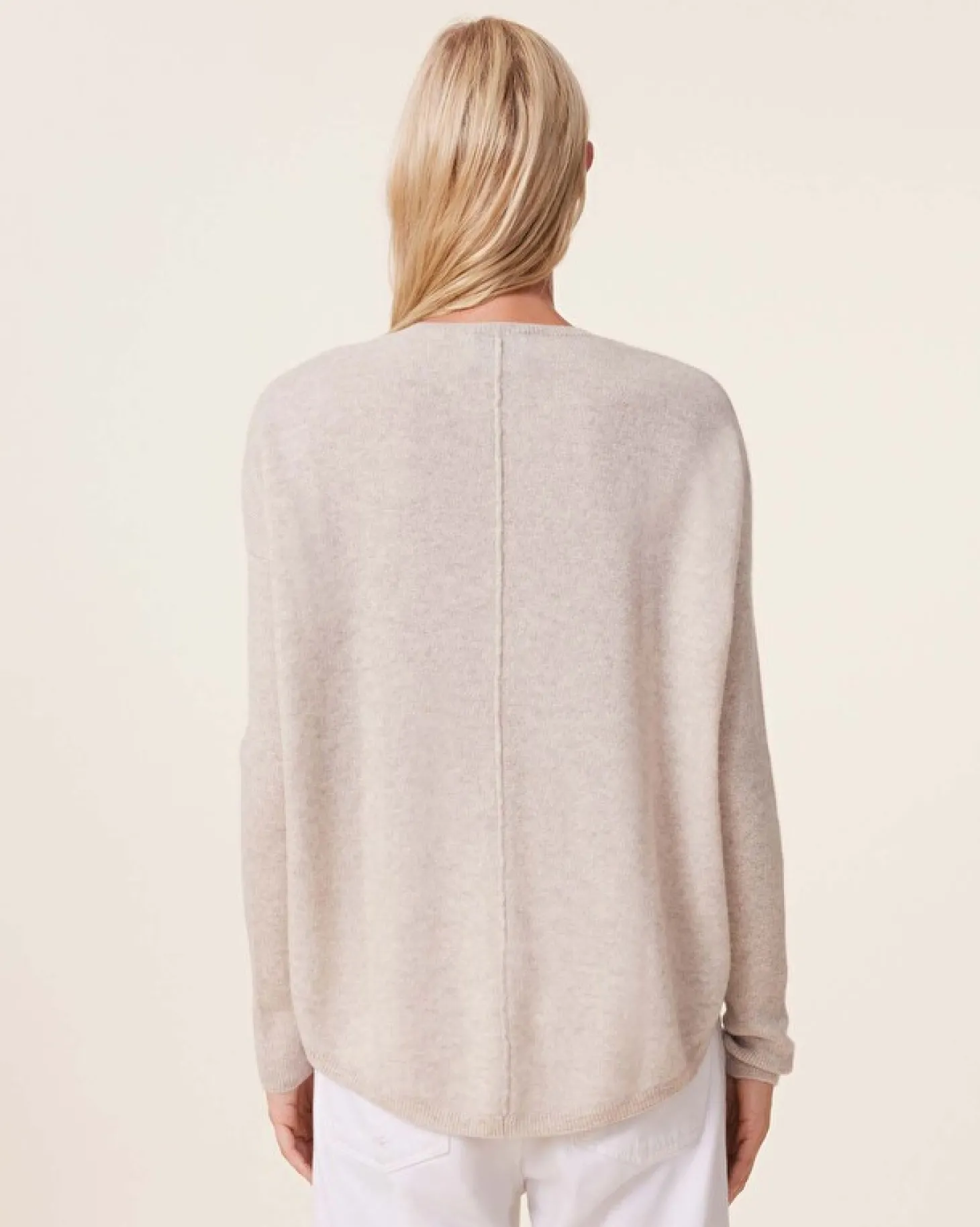 Pull Cachemire Col V Oversize Liquette, 2 Fils