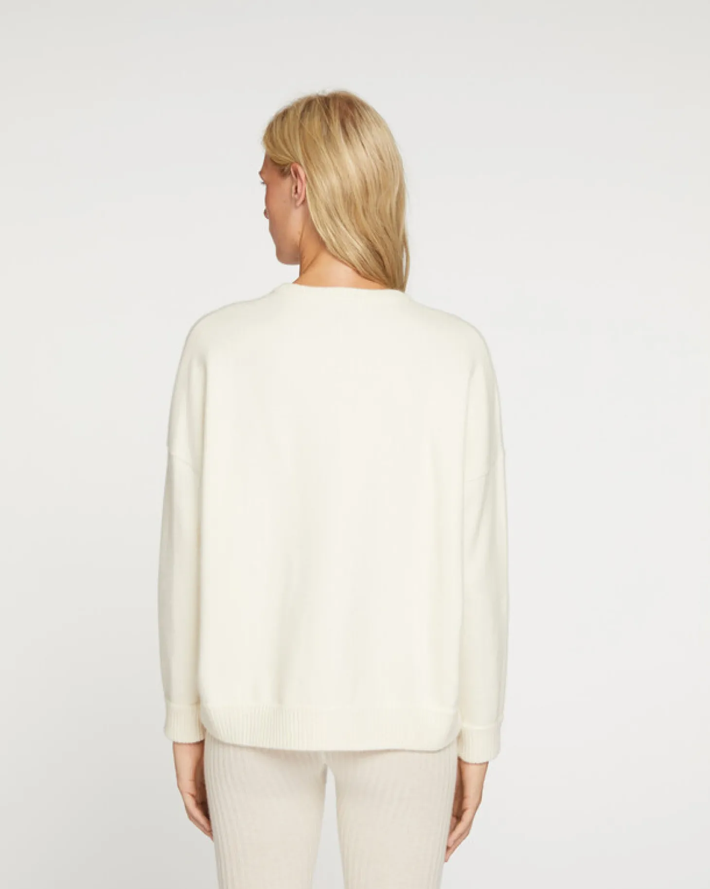 Pull Cachemire Col V Oversize Femme