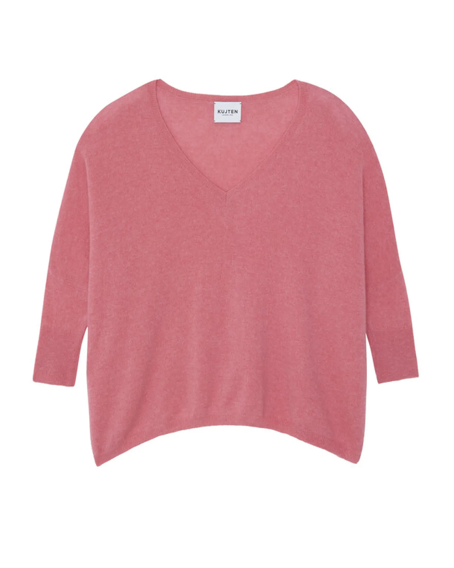 Pull Cachemire Col V Oversize Manche 3/4