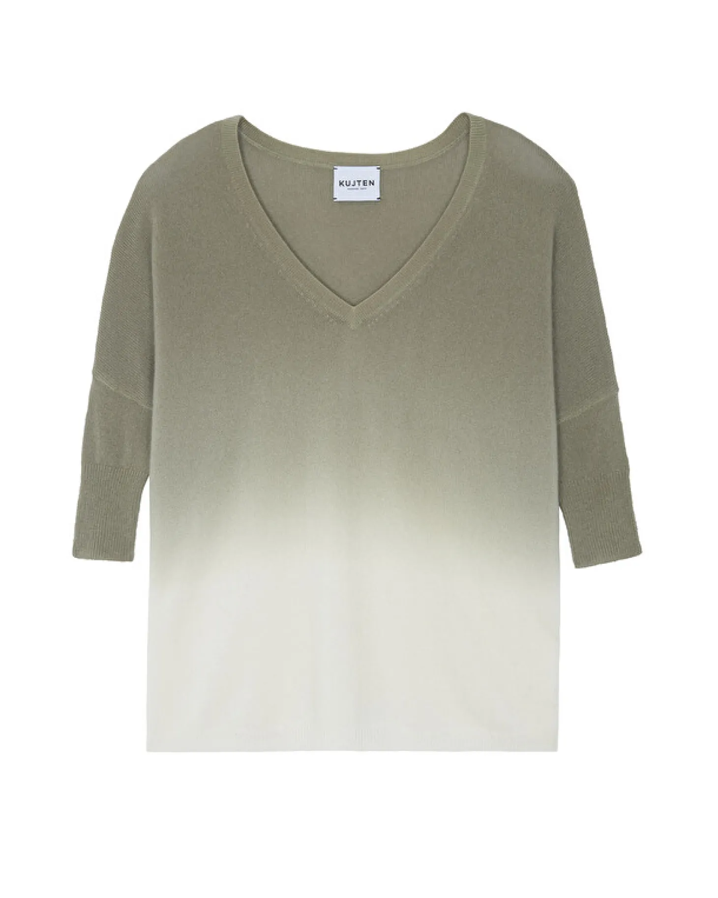 Pull Cachemire Col V Oversize Dip Dye, 2 Fils